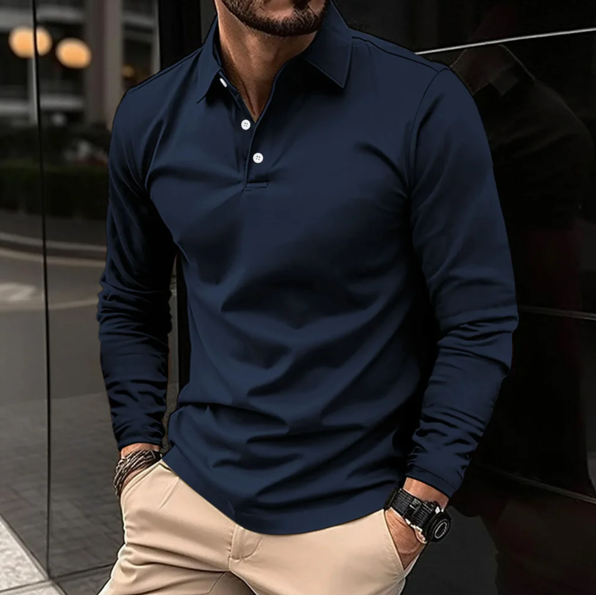 Tom™ | Stilig Polo med Lange Ermer