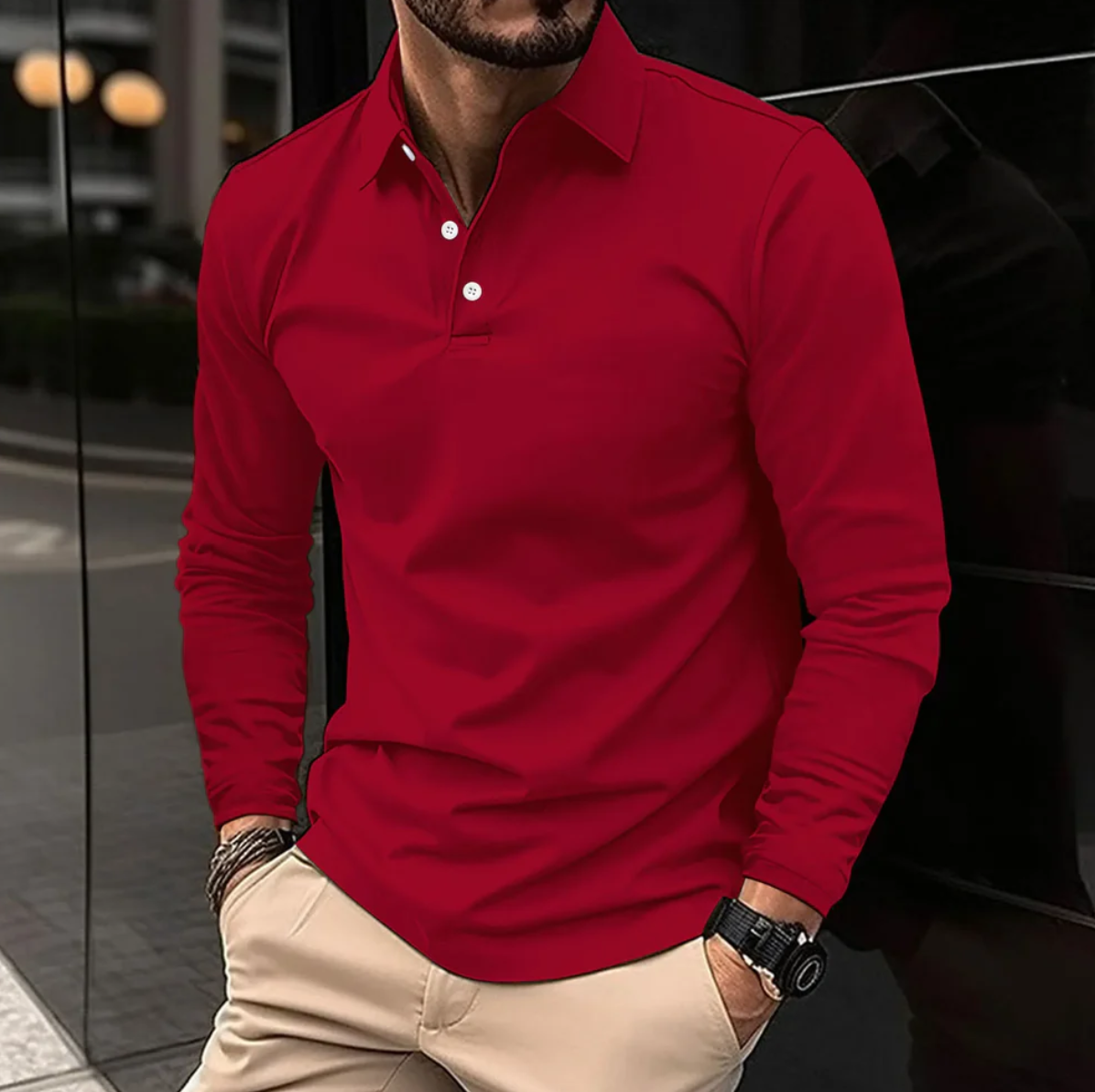 Tom™ | Stilig Polo med Lange Ermer